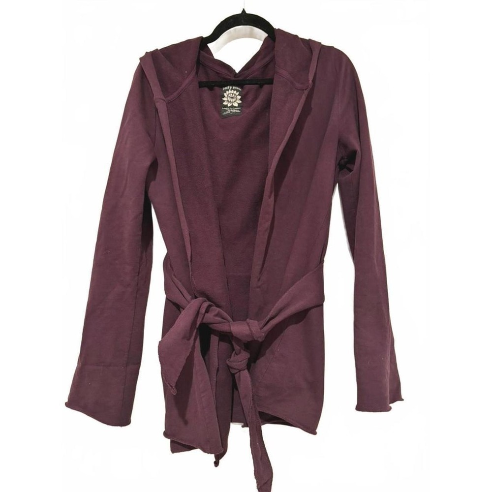 Vintage Lucky Brand sz L all cotton maroon cardigan sweater #1711
